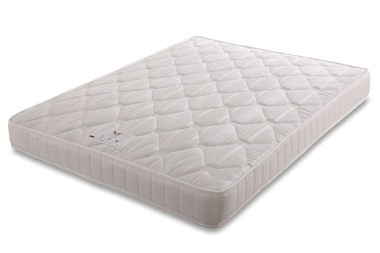 Essentials Jasmine Sprung Mattress with plush fabric cover and supportive spring system, designed for comfortable sleep.