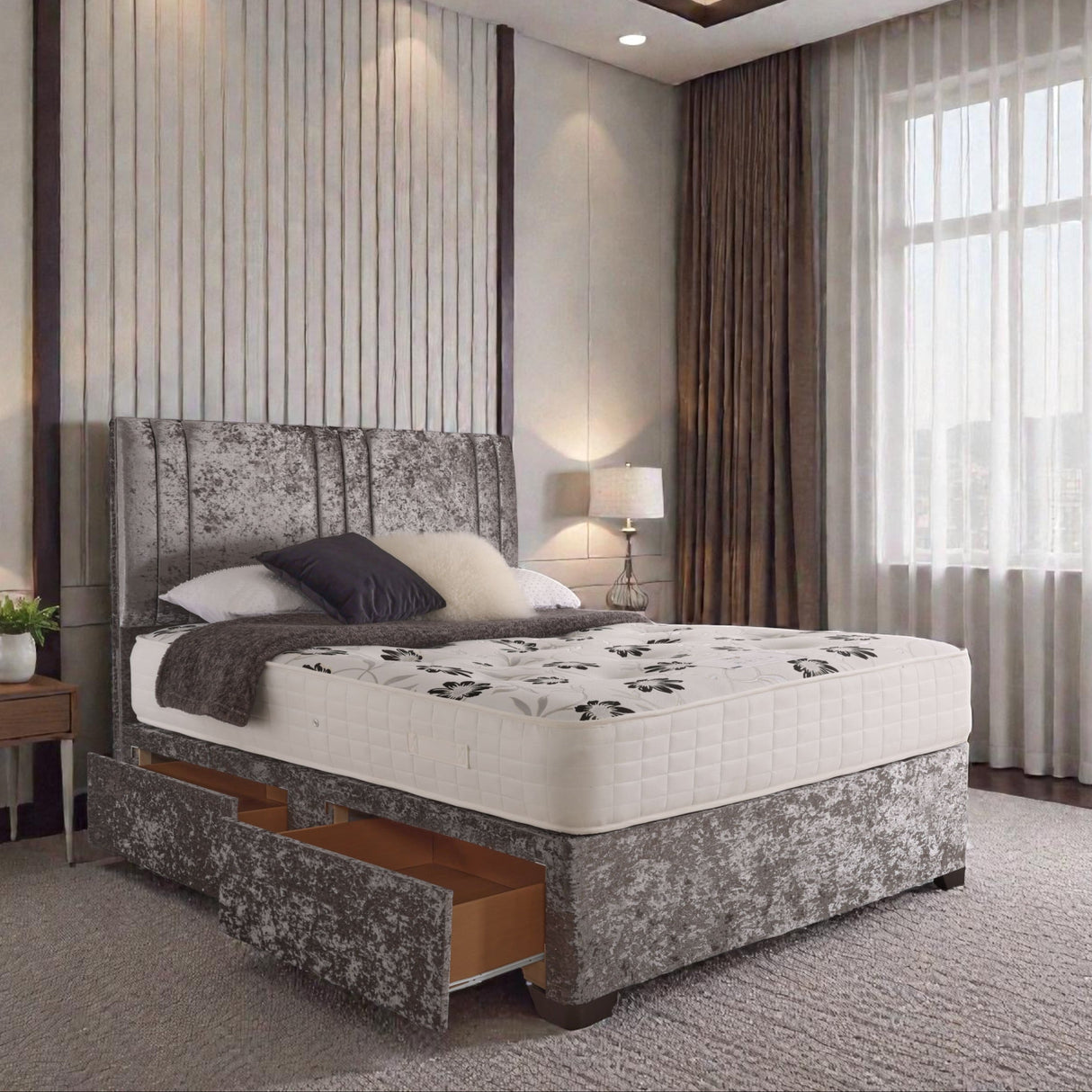 Vienna Divan Bed Set With Headboard