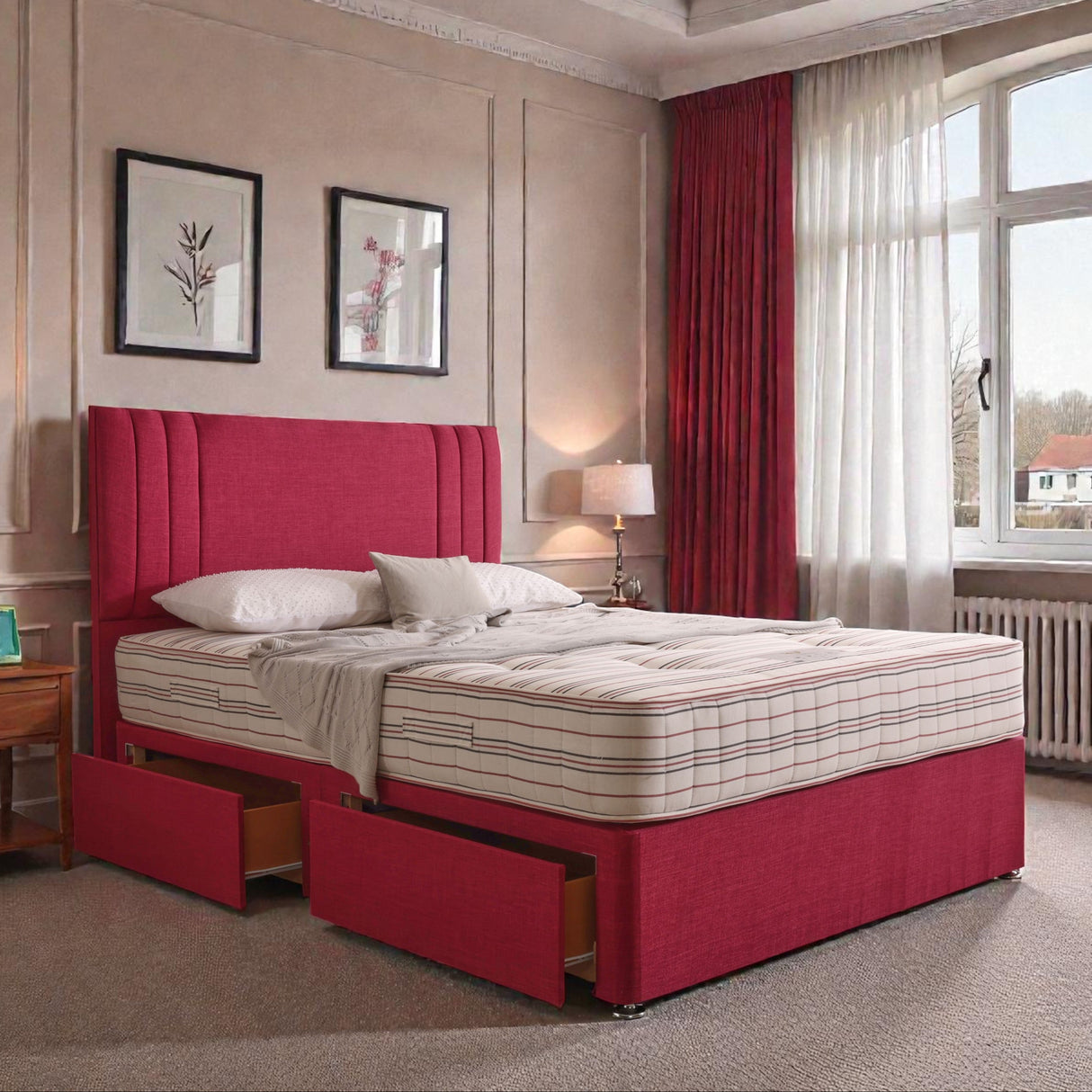 Athens Divan Bed Set With Headboard