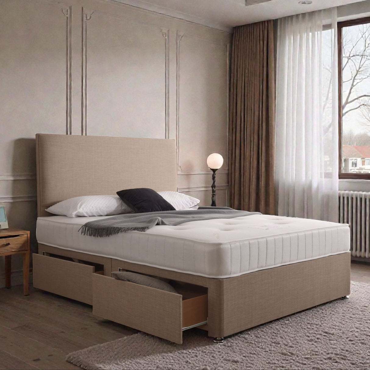 Rome Divan Bed Set With Headboard