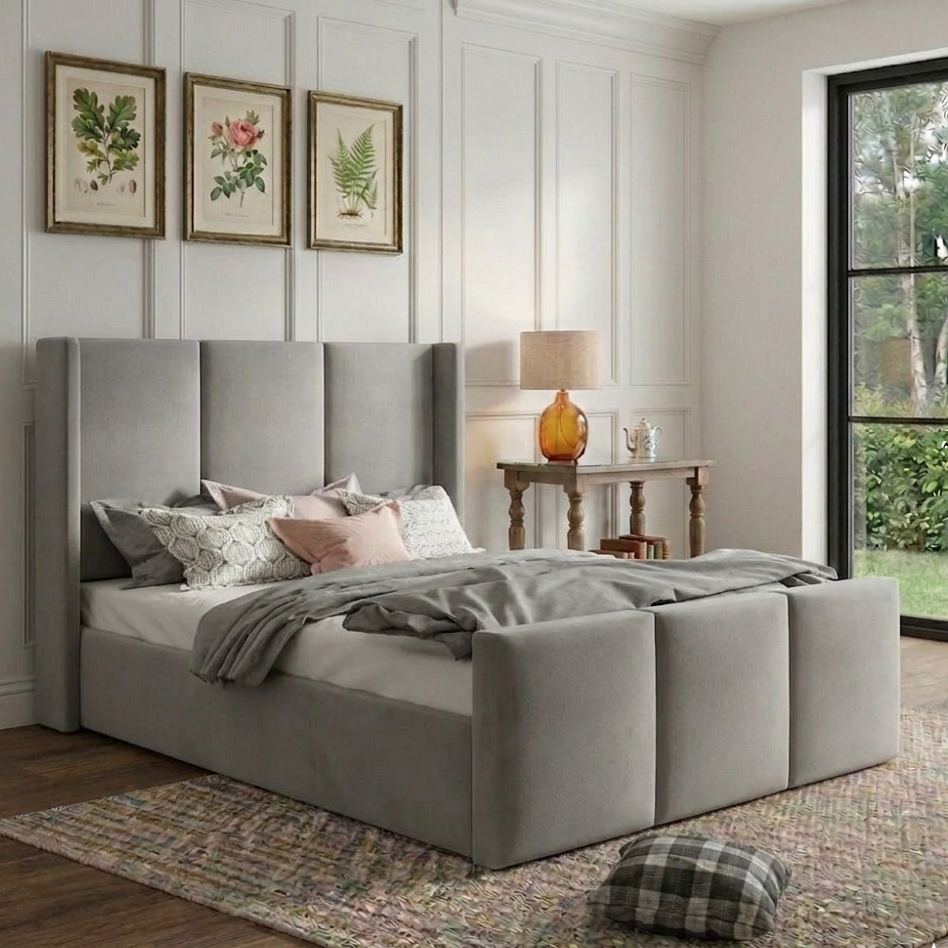 Zaya Wingback Ottoman Storage Bed Frame