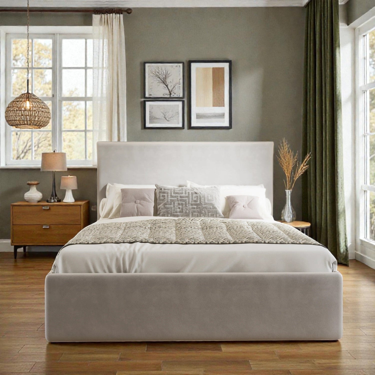 Alva Ottoman Storage Bed Frame by Mattress Supermarket featuring a modern design with a lift-up storage mechanism and wood finish.