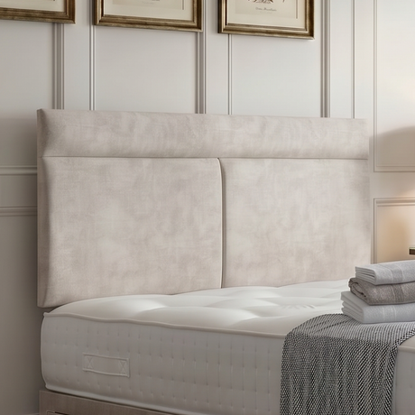 Comfortable Como divan bed set with a padded headboard, featuring a sleek design and plush fabric upholstery for stylish bedroom decor.