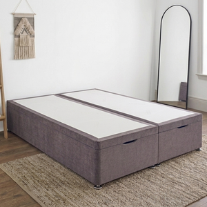 End lift ottoman storage divan bed base by Mattress Supermarket with a sleek fabric finish and built-in lift mechanism.