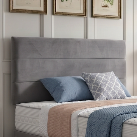 Florence divan bed set with a padded headboard, featuring a sleek, modern design in neutral fabric for comfortable bedroom style.