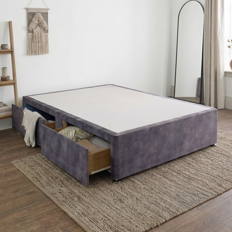 Heavy-duty platform divan bed base from Mattress Supermarket, sturdy and supportive for a comfortable sleep setup.