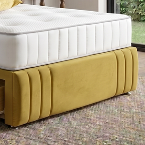 Kylie divan bed set with tall button-tufted headboard and footboard, modern bedroom furniture by Mattress Supermarket