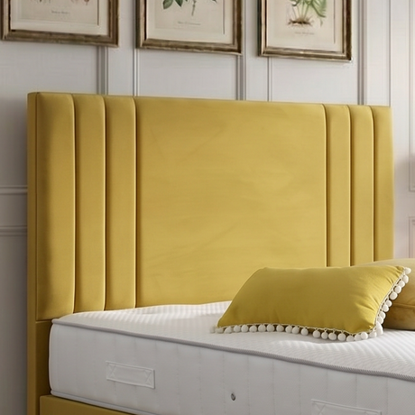 Kylie divan bed set with tall button-tufted headboard and matching footboard, featuring a sleek and modern design.