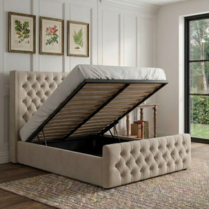 Mara Wingback Ottoman Storage Bed Frame