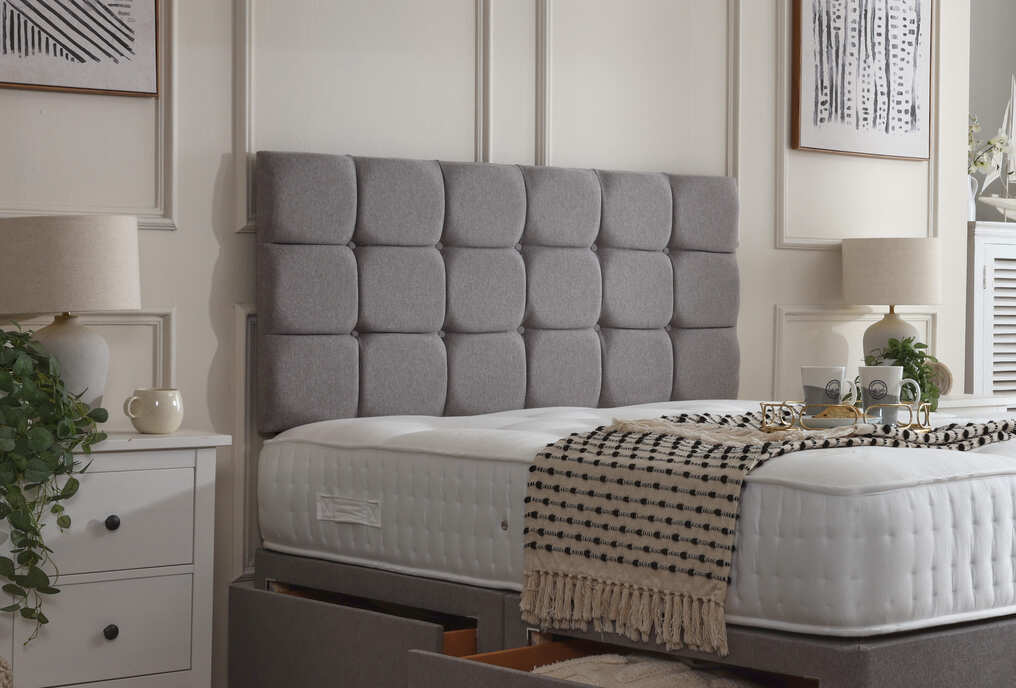 Milan Divan Bed Set With Button Headboard