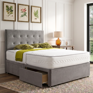 Sofia Divan Bed Set With Button Headboard Mattress Supermarket