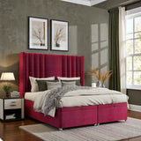 Serena Wingback Ottoman Storage Divan Bed Set with upholstered headboard and built-in storage, in a modern bedroom setting