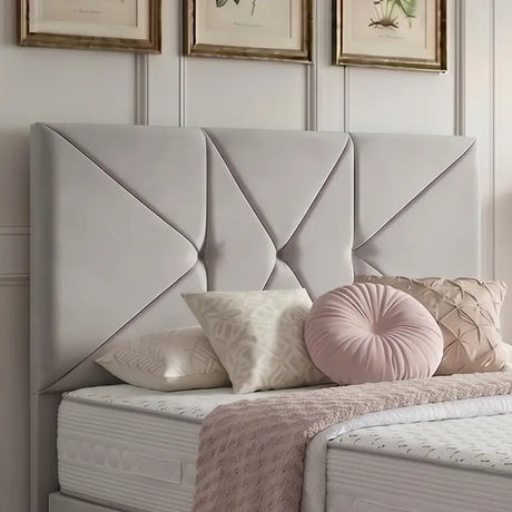 Venice divan bed set with a stylish button-tufted headboard, featuring a comfortable mattress and modern bedroom design.