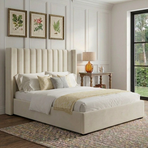Ayla Wingback Ottoman Storage Bed Frame