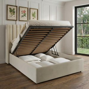 Ayla Wingback Ottoman Storage Bed Frame