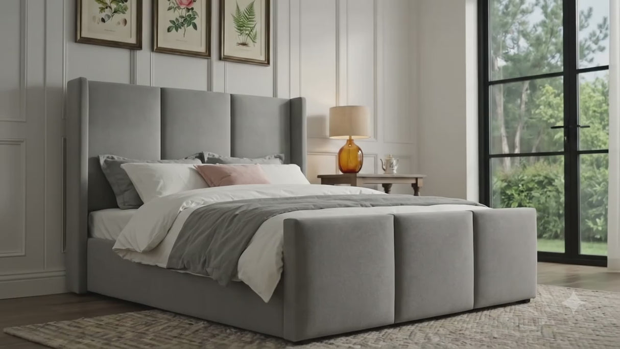 Zaya Wingback Ottoman Storage Bed Frame